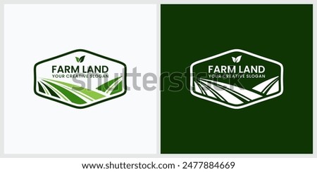 Agriculture creative logo elegant design line art badge vector illustration