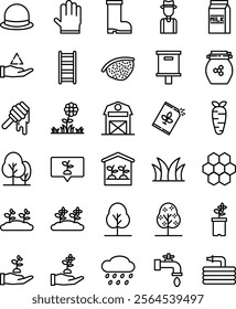 Agriculture Day in Line Style Icon