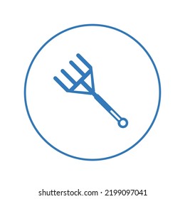 Agriculture Digging Hand Rake Icon | Circle Version Icon |