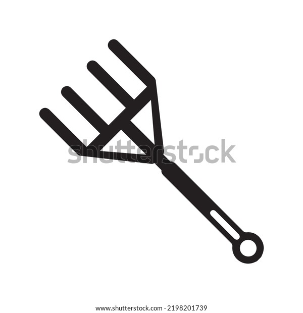 Agriculture Digging Hand Rake Icon Black Stock Vector (Royalty Free ...