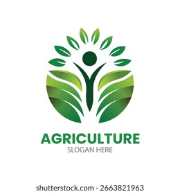 Agricultura digital Vector de diseño de logotipo