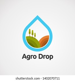 agriculture drop logo vector concept, icon, element, and template for company