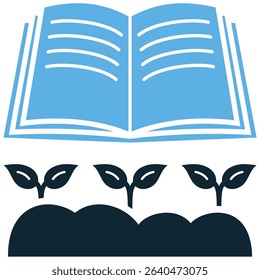  Agriculture education icon vector for learning about farming, agricultural science, and sustainable practices. It's ideal for schools, research institutions, and rural development programs.