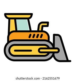Agriculture excavator icon outline vector. Farm combine. Harvest vehicle