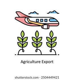 Landwirtschaft Vektor exportieren Gefüllte Kontur Symbol Stil Illustration. Symbol auf weißem Hintergrund EPS 10 Datei