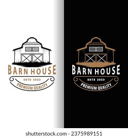 Agriculture Farm Barn Logo, Simple Retro Style Vintage Building Templet Illustration Design