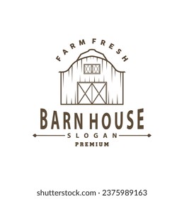 Agriculture Farm Barn Logo, Simple Retro Style Vintage Building Templet Illustration Design