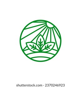 Agriculture Farm field line logo design