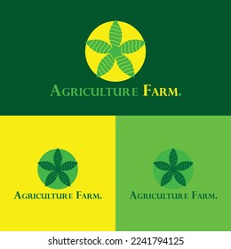 Agriculture Farm Green Leaf Minimal logo Design