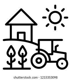 Agriculture farm house line icon design 