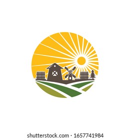 agriculture farm icon logo vector design 