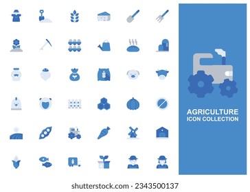 Agriculture Farm icon vector set. Agriculture Farm icon set. Agriculture Farm flat icon collection. Editable icon vector