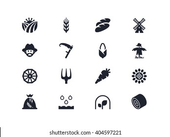 Agriculture and farm icons. Lyra series