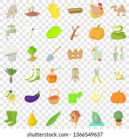 Agriculture farm icons set. Cartoon style of 36 agriculture farm vector icons for web for any design