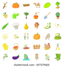 Agriculture farm icons set. Cartoon style of 36 agriculture farm vector icons for web isolated on white background