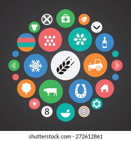 agriculture, farm icons universal set for web and mobile
