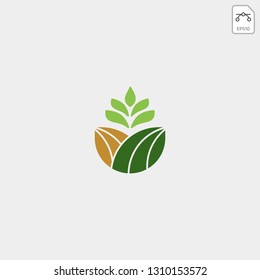 agriculture farm line badge vintage logo template vector illustration