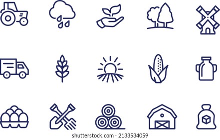 Agriculture and Farm line icons vector design 