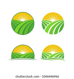 Agriculture Farm Logo Design Vector Set