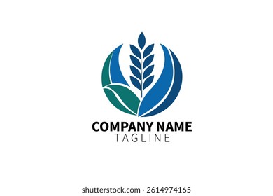 Agriculture Farm Logo with Leaf Symbol