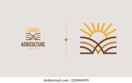 Agriculture Farm Logo Template. Universal creative premium symbol. Vector illustration. Creative Minimal design template. Symbol for Corporate Business Identity
