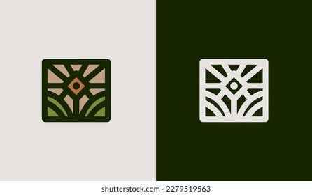 Agriculture Farm Logo Template. Universal creative premium symbol. Vector illustration. Creative Minimal design template. Symbol for Corporate Business Identity