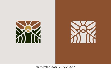Agriculture Farm Logo Template. Universal creative premium symbol. Vector illustration. Creative Minimal design template. Symbol for Corporate Business Identity