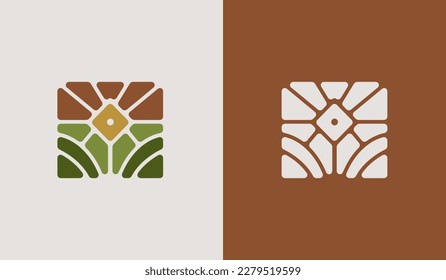 Agriculture Farm Logo Template. Universal creative premium symbol. Vector illustration. Creative Minimal design template. Symbol for Corporate Business Identity