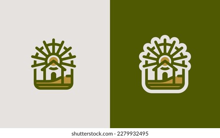 Agriculture Farm Logo Template. Universal creative premium symbol. Vector illustration. Creative Minimal design template. Symbol for Corporate Business Identity