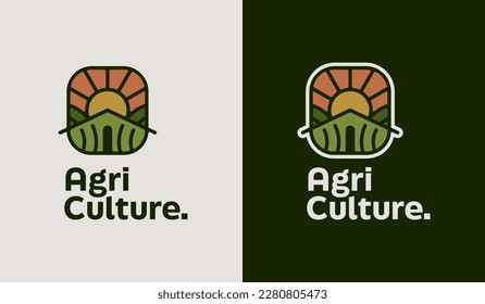 Agriculture Farm Logo Template. Universal creative premium symbol. Vector illustration. Creative Minimal design template. Symbol for Corporate Business Identity