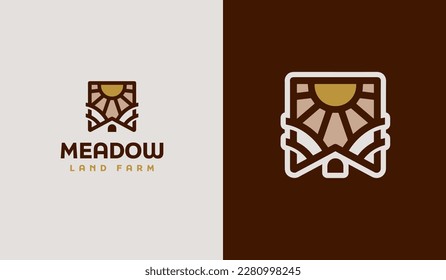 Agriculture Farm Logo Template. Universal creative premium symbol. Vector illustration. Creative Minimal design template. Symbol for Corporate Business Identity