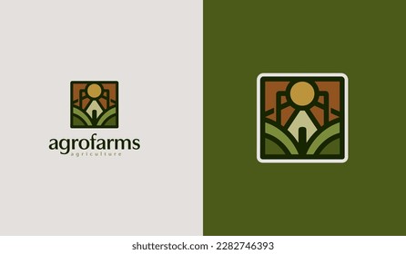 Agriculture Farm Logo Template. Universal creative premium symbol. Vector illustration. Creative Minimal design template. Symbol for Corporate Business Identity