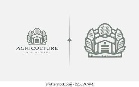 Agriculture Farm monoline. Universal creative premium symbol. Vector sign icon logo template. Vector illustration