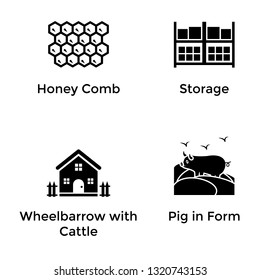 Agriculture Farm Solid Icons Set