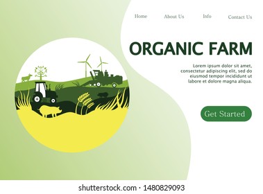 Agriculture and Farming. Agribusiness. Rural landscape. Design elements for info graphic, websites and print media. Vector illustration.