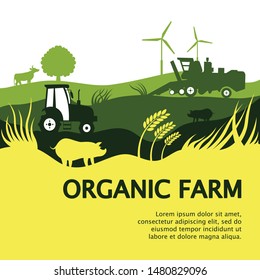 Agriculture and Farming. Agribusiness. Rural landscape. Design elements for info graphic, websites and print media. Vector illustration.