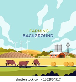 Agriculture and Farming. Agribusiness. Rural landscape. Vector illustration for infographic, websites and print media.	