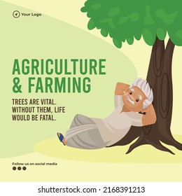 Agriculture and farming banner design template.