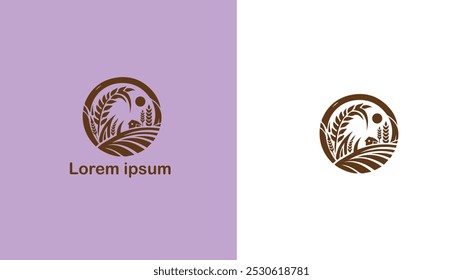 Agriculture Farming Cultivation Agronomy unique logo design illustration