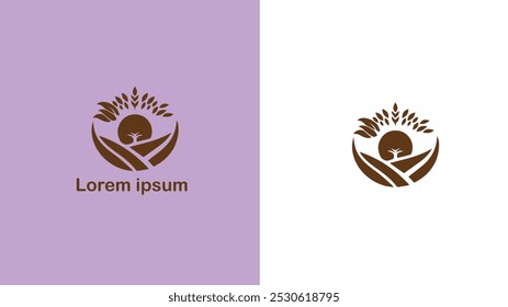 Agriculture Farming Cultivation Agronomy unique logo design illustration
