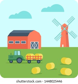 Agriculture and Farming in flat style.
