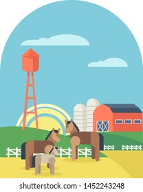 Agriculture and Farming in flat style.
