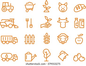 Agriculture and farming icon set