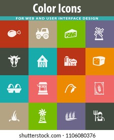 Agriculture and farming icon set for web sites and user interface