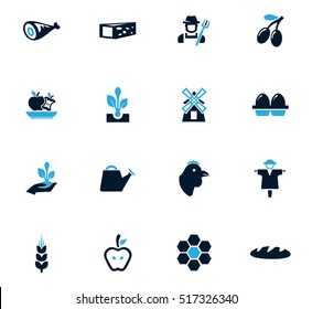 Agriculture and farming icon set for web sites and user interface