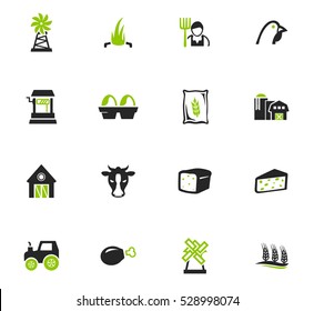 Agriculture and farming icon set for web sites and user interface