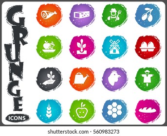 Agriculture and farming icon set for web sites and user interface
