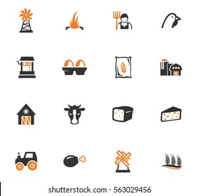 Agriculture and farming icon set for web sites and user interface