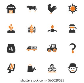 Agriculture and farming icon set for web sites and user interface