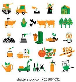 Agriculture and Farming icons. 